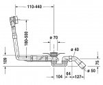 Сифон для ванны Duravit удлиненный (790293000001000) 67202