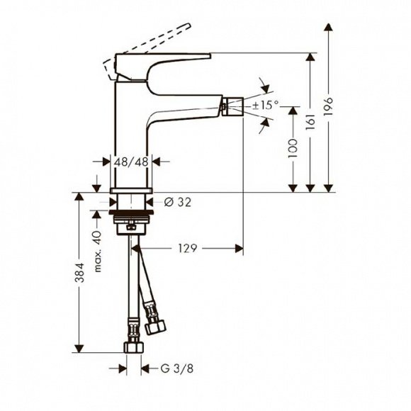 Смеситель для биде Hansgrohe Metropol (74520000)