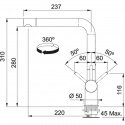 Смеситель кухонный Franke Active Plus графит (115.0373.820) 187153