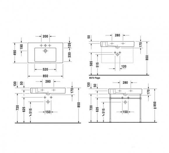 Умывальник Duravit Vero (0329850000)