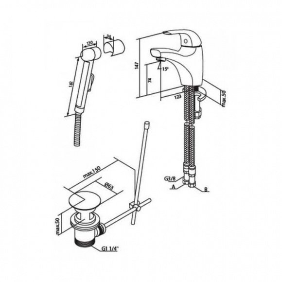 Смеситель для умывальника AM PM SENSE (F7503000)