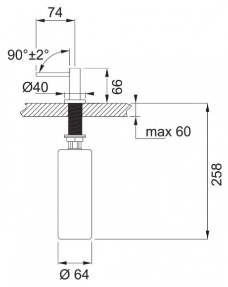 Дозатор для жидких моющих средств Franke SDR Оникс 500 мл (119.0287.554)