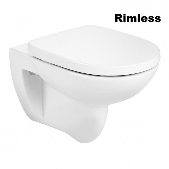 Унитаз подвесной Roca Debba Round Rimless горизонтальный выпуск + сиденье Soft Close (A34H996000)