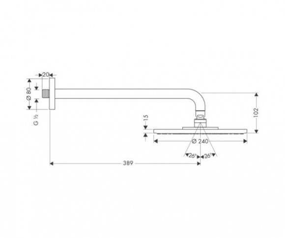 Верхний душ Hansgrohe Raindance 240 мм (27474810)