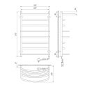 Полотенцесушитель электрический Laris Евромикс П8 500х800 с полкой подключение справа (73207186) 94861