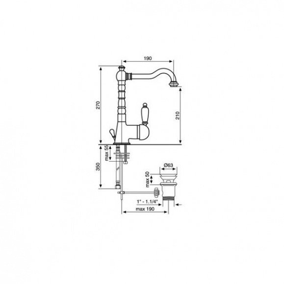 Смеситель для умывальника EMMEVI LAGUNA (СR40513)