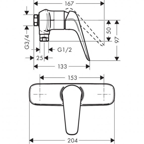 Смеситель для душа Hansgrohe Novus (71061000)