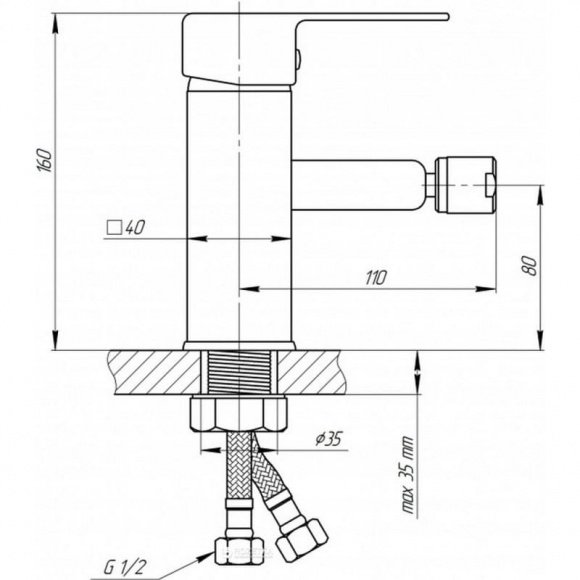 Смеситель для биде GF Italy /S-10-001А  (GFCRMS10001A)