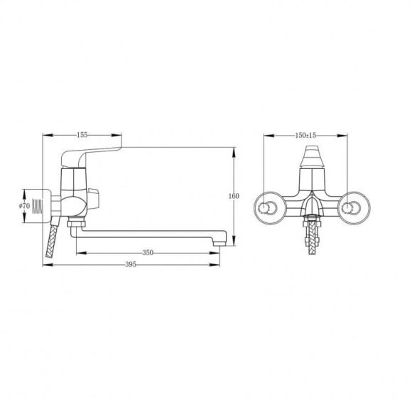 Смеситель для ванны Q-Tap Polaris WHI 005 NEW  (QTPOLWHI005)