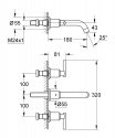 Наружная часть смесителя для умывальника Grohe Atrio на 3 отверстия (20169000) 158600