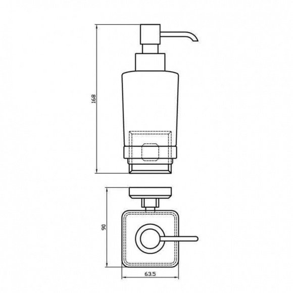 Дозатор для жидкого мыла Aqua Rodos Леонардо стекло 9933А хром (OC0000492)