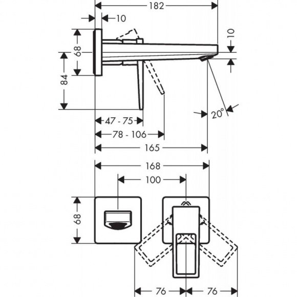 Смеситель для умывальника Hansgrohe Metropol (74525000)