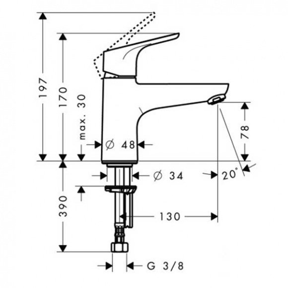 Смеситель для ванны Hansgrohe Focus Monotrou (31931000)