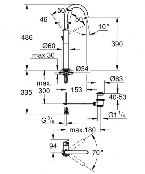 Смеситель для умывальника Grohe Atrio XL (32647001)