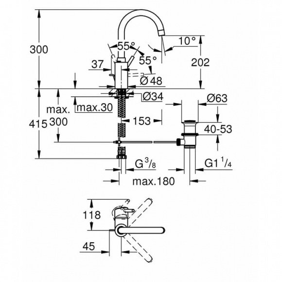 Смеситель для умывальника Grohe Concetto (32629002)