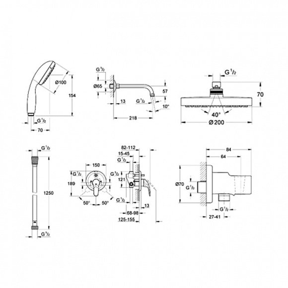 Душевая система Grohe Euroeco (26000003)