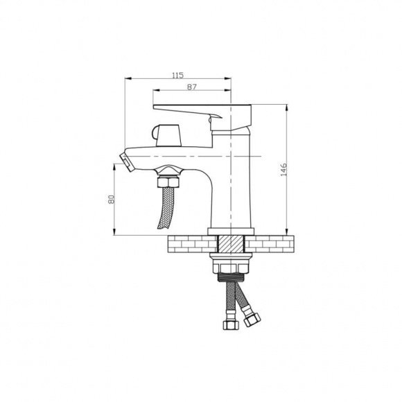 Смеситель для биде GF Italy /S-01-001BF  (GFCRMS01001BF)