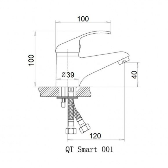 Смеситель для умывальника Q-Tap Smart CRM 001  (QTSMACRM001)