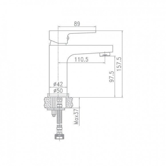 Смеситель для умывальника Aqua Rodos Matteo 90893 с донным клапаном (SC0000089)