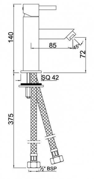 Смеситель для умывальника Jaquar Kubix F мини хром (KUB-CHR-35025B)