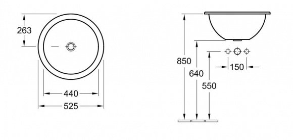 Умывальник Villeroy&Boch Loop & Friend 52.5 см встраиваемый (61405101)