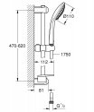 Душевой гарнитур Grohe Euphoria 110 Champagne стойка 600 (27232001) 160262