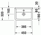 Умывальник Duravit Starck 3 45 см (0750450000) 128494