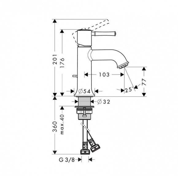 Смеситель для умывальника Hansgrohe Talis Classic (14111000)